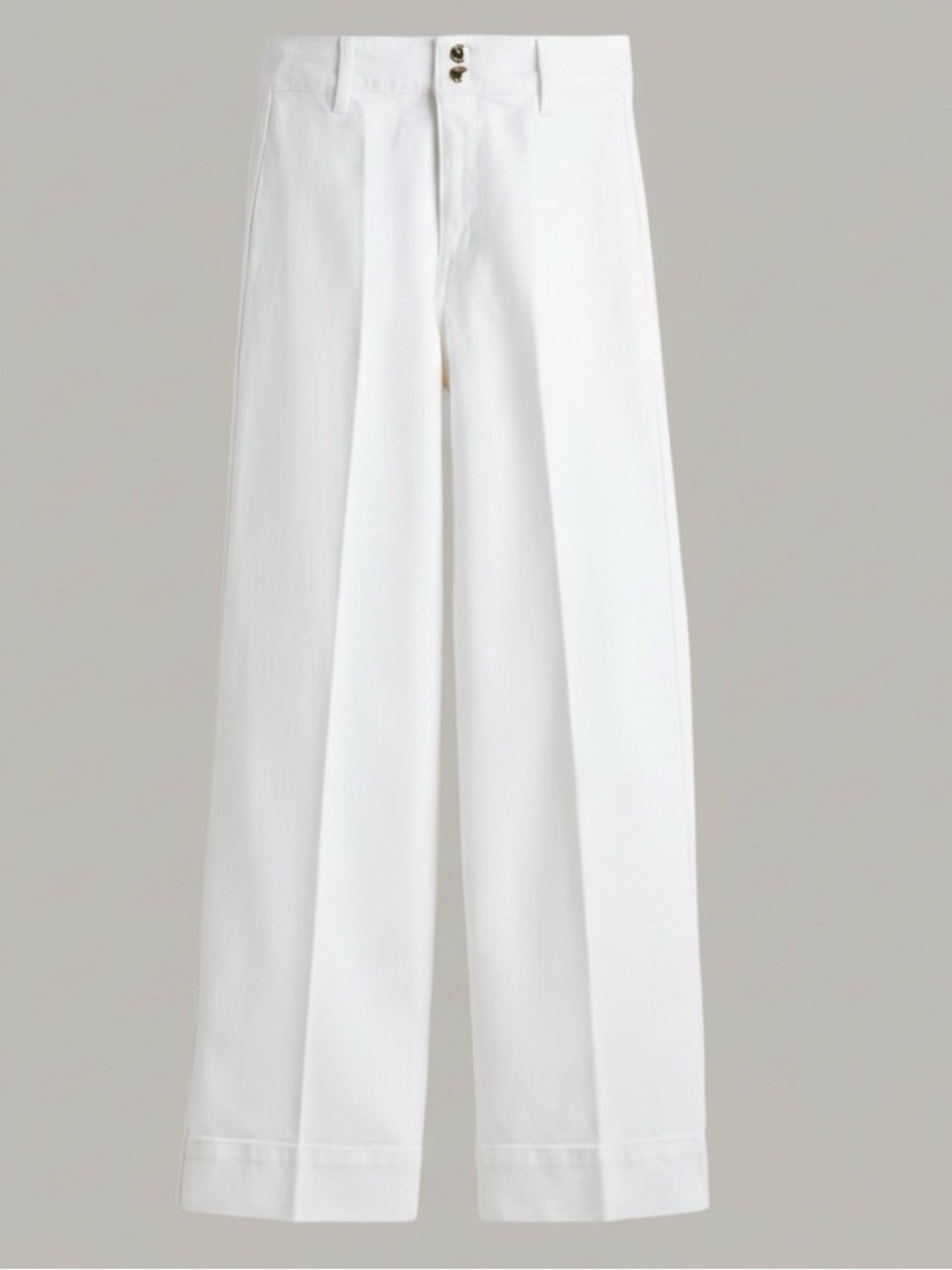 H&M White Coupe Wide Leg High Waist Jeans